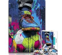 Football Oil Painting 1000 Pieces Jigsaw Puzzle For Adults Teens,Stress Reliever Difficult Challenge Deal As Gifts for The Whole Family (38x26cm)
