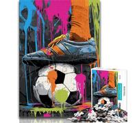Football Oil Painting Jigsaw Puzzles for Teenagers 1000 Jigsaws,Stress Reliever Difficult Challenge Suitable for Desktop Decoration (75x50cm)