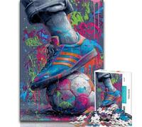 Football Oil Painting JigsawPuzzle 1000 Pieces for Adults,Family Game Stress Reliever Difficult Challenge Secret Santa Gifts (38x26cm)