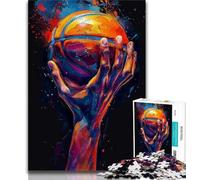Football Oil Painting Jigsaws 1000 Pieces for Adults,Staycation Kill Time Every Piece Is Unique - Challenging Family Fun Game (75x50cm)