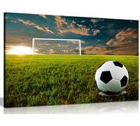 Football On an Open Field Canvas Wall Art Picture Print (24x16in)