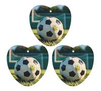 Football on The Grass Car Air Freshener, 3 Pcs Love form Hanging Air Freshener Cards, Long Lasting Fragrance Scented Cards for Car, Home, Office White-style