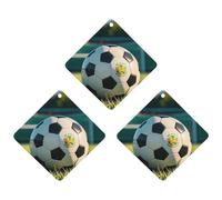 Football on The Grass Car Air Freshener, 3 Pcs Rhombus Hanging Air Freshener Cards, Long Lasting Fragrance Scented Cards for Car, Home, Office Gray-style