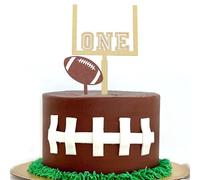 Football One Cake Topper - Football 1st birthday Theme Decorations,Sports Cake Topper,First Year Down Birthday Decorations(football-1)