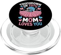 Football Or Ballet Touchdown Or Tutu Mom Loves You Mom Life PopSockets PopGrip for MagSafe