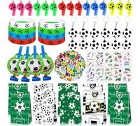 Football Party Bag Fillers for Kids Party Favour 122 Pcs Soccer Party Bag Stuffers with Goodie Bags Sticker Tattoo Stickers Bulk Toy etc Football Party Supplies for Birthday Party Return Present