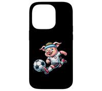 Football Pig Mascot Playing Soccer Cartoon Striker Case for iPhone 14 Pro