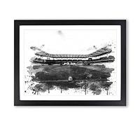 Football Pitch Ball 2 V3 Modern Framed Print | A3 Black Framed Wall Art | Ready to Hang | Modern Sport Picture | Living Room Bedroom Lounge Office
