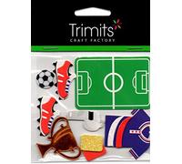 FOOTBALL PITCH, BALL, BOOTS,ETC BY TRIMITS SELF ADHESIVE EMBELLISHMENTS 2275