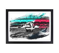 Football Pitch Ball V2 Framed Print | A2 Black Framed Wall Art | Ready to Hang | Modern Sport Picture | Living Room Bedroom Lounge Office