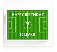 Football Pitch Cake Topper by Deb's Kitchen Cakes - Personalised Edible Icing 8" x 10" Rectangle - A4 Football Field Cake Decoration