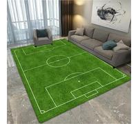 Football Pitch Carpet for Boys Bedroom Teenager Kids Men 3d Football Sports Print Theme Rugs Bedroom Living Room Decorations Floor Mat Washable Non-Slip Gaming Rugs (Football field,120x160cm)