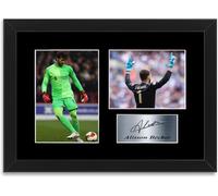 Football Player Alisson Becker A4 Printed Signed Autograph Photo Display Mount Poster for Liverpool Fans and Supporters Framed