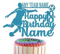 Football Player cake Topper Personalised With Your Favourite Team, Name & Age (babyBlue)
