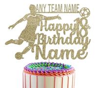 Football Player cake Topper Personalised With Your Favourite Team, Name & Age (Champange)