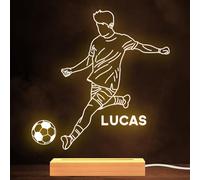 Football Player Kick Name Sport Personalised Gift Warm White Lamp Night Light | Personalised Gift For Home, Lamp Room Décor | Kids & Adults Night Lights With Name | Personalised Gift For Bedroom |