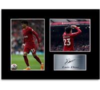 Football Player Luis Diaz A4 Printed Signed Autograph Photo Display Mount Poster for Liverpool Fans and Supporters