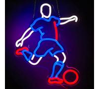 Football Player Neon Light Sign for Wall Decor - Dimmable LED Sign for Bedroom, Bar, Man Cave & Game Room Decor - Gifts for Football Lover, Boys, Boyfriend, Husband - 16.5×12 Inch(Blue & Red)