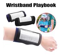 Football Plays Wristbands with Clear Window Professional Football Basketball Softball Armband Playbook with Good Elasticity for Youth and Adults Black Blue Cotton Nylon 6.3 x 4.13
