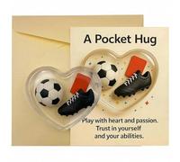 Football Pocket Hug Gift,Heart-Shaped Keepsake with Inspirational Card & Envelope,A Sentimental Encouragement Present for Sons, Daughters,Small Size (Fits Any Pocket) to Carry Your Love Everywhere