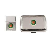 Football Polished Chrome Tobacco Tin and Stormproof Petrol Lighter Celtic
