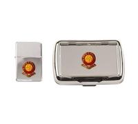 Football Polished Chrome Tobacco Tin and Stormproof Petrol Lighter Liverpool