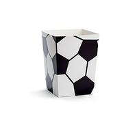 Football Popcorn Boxes, Football Design, White and Black, 12 cm x 7 cm, Birthday and Sports Party, Pack of 6, Football Decoration