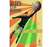 Football Poster FIFA World Cup Russia 2018 Championship Socker Vintage Wall Art Picture A4