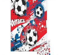 Football Print 1000 Piece Sustainable Board Sport Decor Mindfulness Puzzle for Adults Reusable Puzzle Relaxation Activity Anti-glare 52x38cm/1000pcs