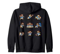 Football Pug Touchdown Quarterback Number 12 Dog Zip Hoodie