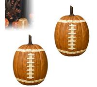 Football Pumpkin Resin Decor - Halloween Pumpkin Figurine, Fall Football Ornament, Indoor & Outdoor Halloween Decorations, Festive Autumn Decor for Home, Porch & Party, Durable Resin Craft (2)