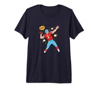 Football Quarterback Throwing for Touchdown Classic Comic Premium T-Shirt