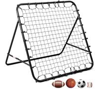 Football Rebound Net | 100x100cm Adjustable Dual-Angle Panels | Durable Steel & PE Training Rebounder for Soccer Practice | for Adults & Kids Garden Outdoor Play
