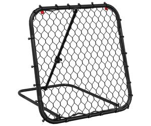 Football Rebounder Net Kickback Target Goal Adjustable Black Steel vidaXL