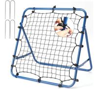 Football Rebounder Net Kids Rebound Net Kickback Aid Target Goal Soccer Training Equipment for Children Garden Outdoor Blue 65cmX65CM