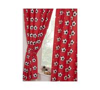 Football Red Lined Curtains