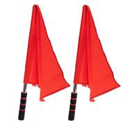 Football Referee Flags - 2 Pieces Soccer Referee Flags, Lightweight Red Hand Cranked, 14.17x11.81 Inches Field Ref Accessories | Racing Road Judge Equipment For Sports Soccer Field Outdoor Indoor Game
