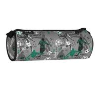 Football School Pencil Case Round for Boys School Supplies Pouch 22x8x8cm