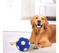 Football Shape Pet Chew Toys Balls,Durable Latex Dog Squeaky Toys Puppy Molar Balls, Bite Resistant Teeth Cleaning Sound Toys Floating Fetch Throw Toy Balls for Small Medium Large Dogs
