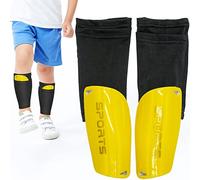 Football Shin Guards, Double Layer Protective Equipment, Lightweight and Breathable Football Equipment Kids and Teenagers Adult Games Beginner