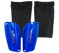 Football Shin Guards, Shin Guards Pads + High Elastic Sleeves, Youth Boys Girls Shin Pad Sleeves for Football Games, EVA Cushon Protection Reduce hit & Injuries
