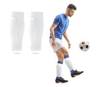 Football Shin Pads Boys, Shin Guard Sleeves Featuring Collision Avoidance Breathable Lightweight Character, Suitable for Protecting the Calves of Boys and Girls (White, M)