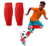 Football Shin Pads Boys, Shin Guard Sleeves Featuring Collision Avoidance Breathable Lightweight Character, Suitable for Protecting the Calves of Boys and Girls (Red, S)