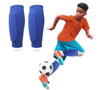 Football Shin Pads Boys, Shin Guard Sleeves Featuring Collision Avoidance Breathable Lightweight Character, Suitable for Protecting the Calves of Boys and Girls (Blue, S)