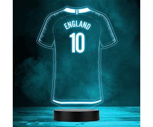 Football Shirt England Sports Fan World Cup Personalised Gift Colour Night Light