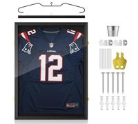 Football Shirt Frame 60 x 80cm, DIY Adult Sports Shirt Display Frame for Football Shirt, Basketball, Rugby Shirt, Band T-Shirt Shadow Box, 3D Shadow Box Frame - Wall-Mounted, Black