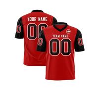 Football Shirt Mens Oversized T-Shirt, Personalized Jersey Sport T-Shirts with Team Name Number, Custom American Football Jersey for Men/Women/Youth