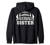 Football Sister That's My Big Bro Little Sisters Biggest Fan Zip Hoodie