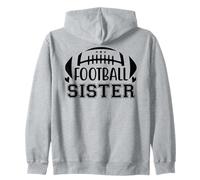 Football Sisters That's My Big Bro Little Sister Biggest Fan Zip Hoodie
