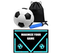 Football Skills Mat, Non-Slip and Foldable, Dribble Mat with Football Trainer Set, for Indoor and Outdoor Use, on Place, in the Office, in the Garden, for Exercise and